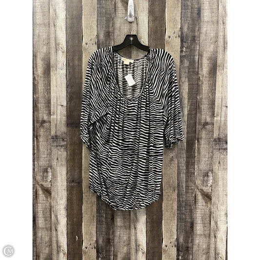 Top Short Sleeve By Michael By Michael Kors In Striped Pattern, Size: 3x