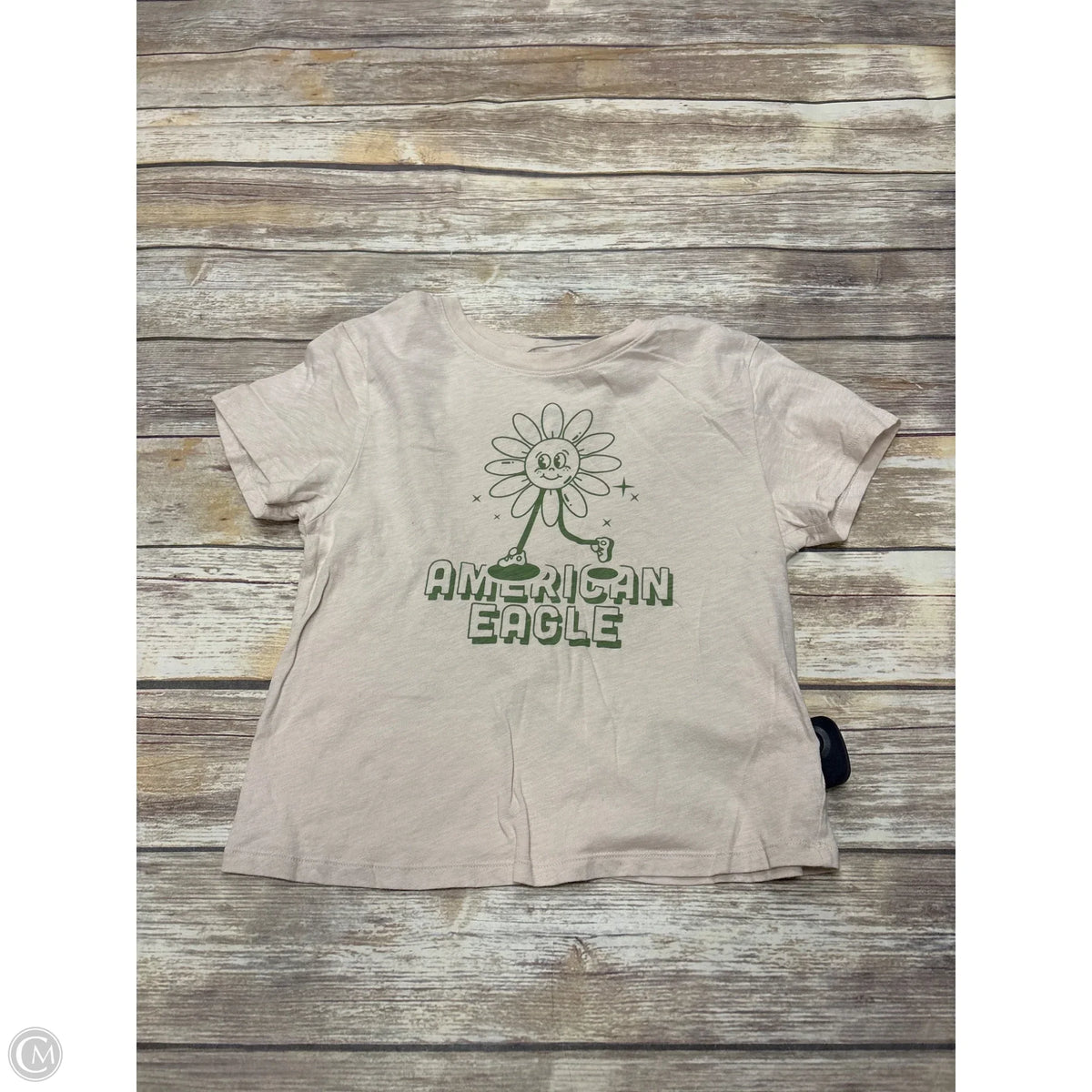 Top Short Sleeve Basic By American Eagle In Beige, Size: Xs