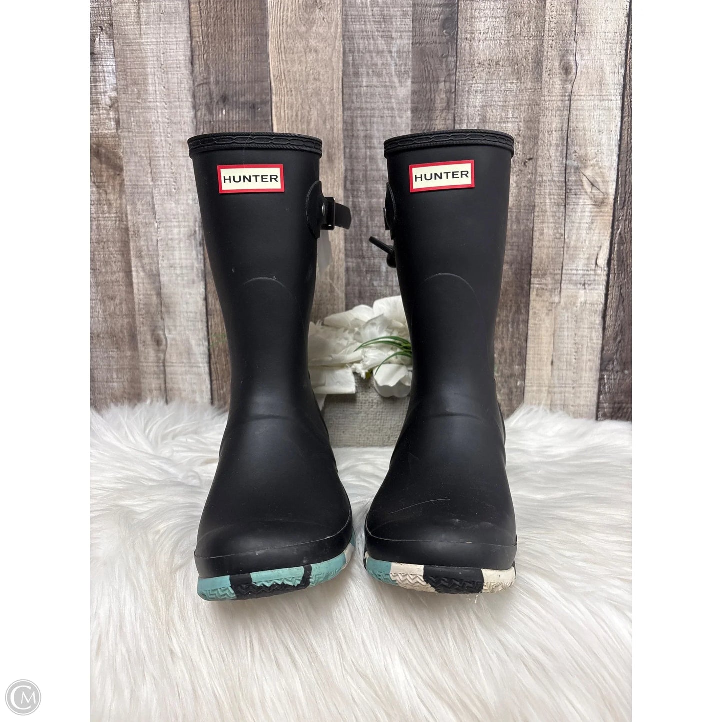 Boots Mid-calf Heels By Hunter In Black, Size: 8