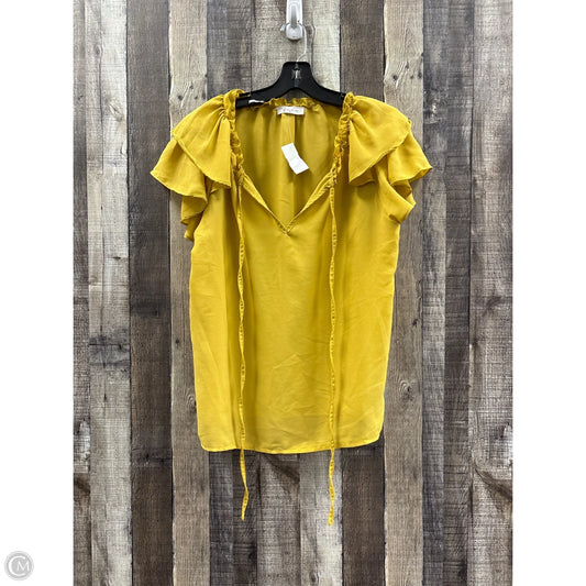 Top Short Sleeve By Cme In Yellow, Size: M