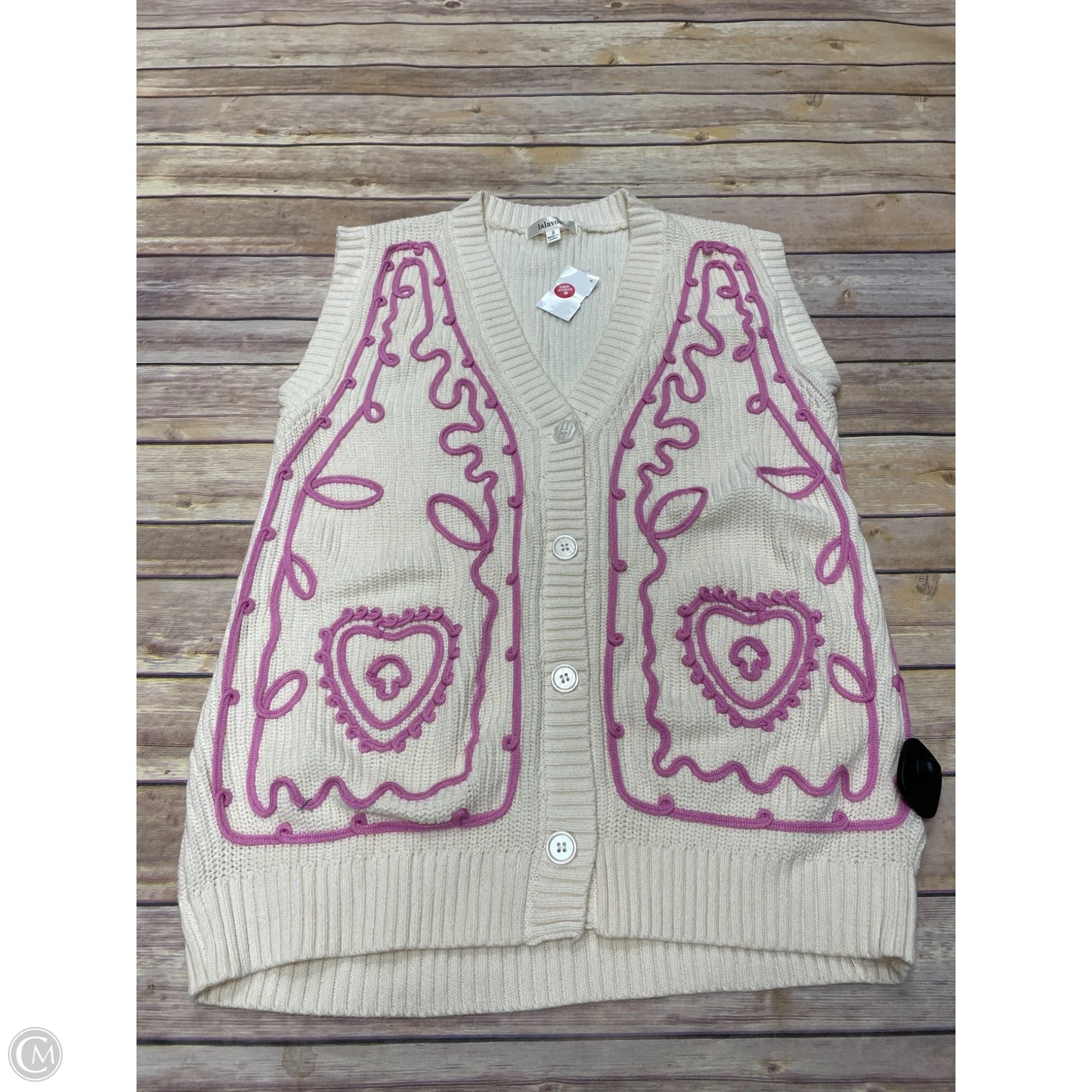 Vest Sweater By Cme In Cream, Size: S