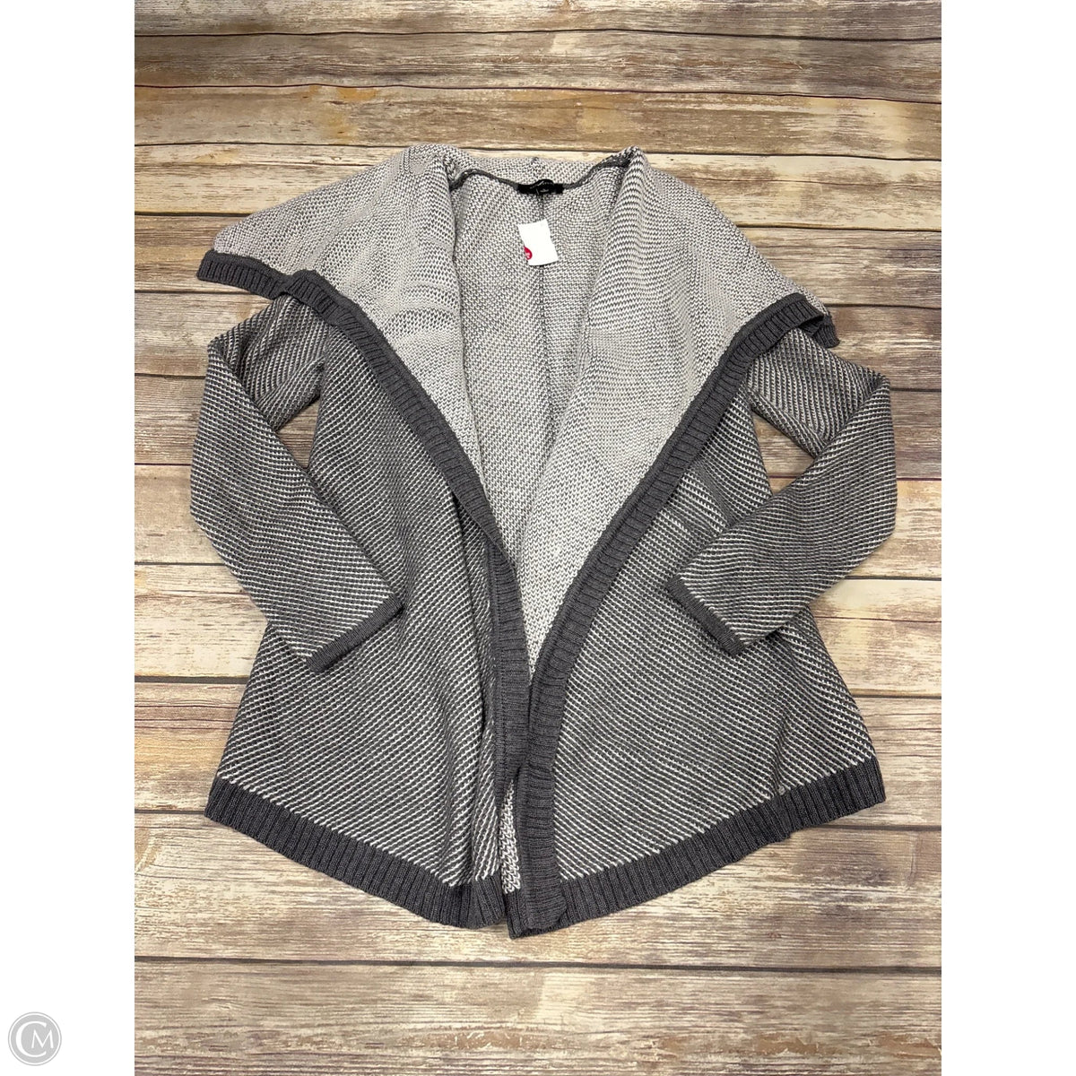 Sweater Cardigan By Ann Taylor In Grey, Size: S