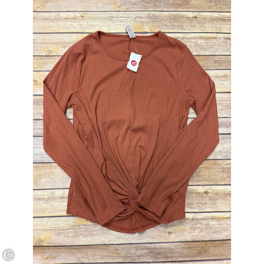 Athletic Top Long Sleeve Collar By All In Motion In Orange, Size: L