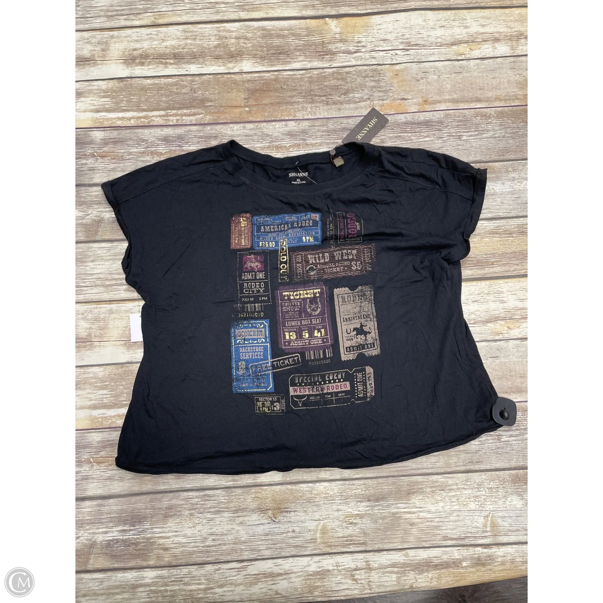 Top Short Sleeve Basic By Shyanne In Black, Size: Xl
