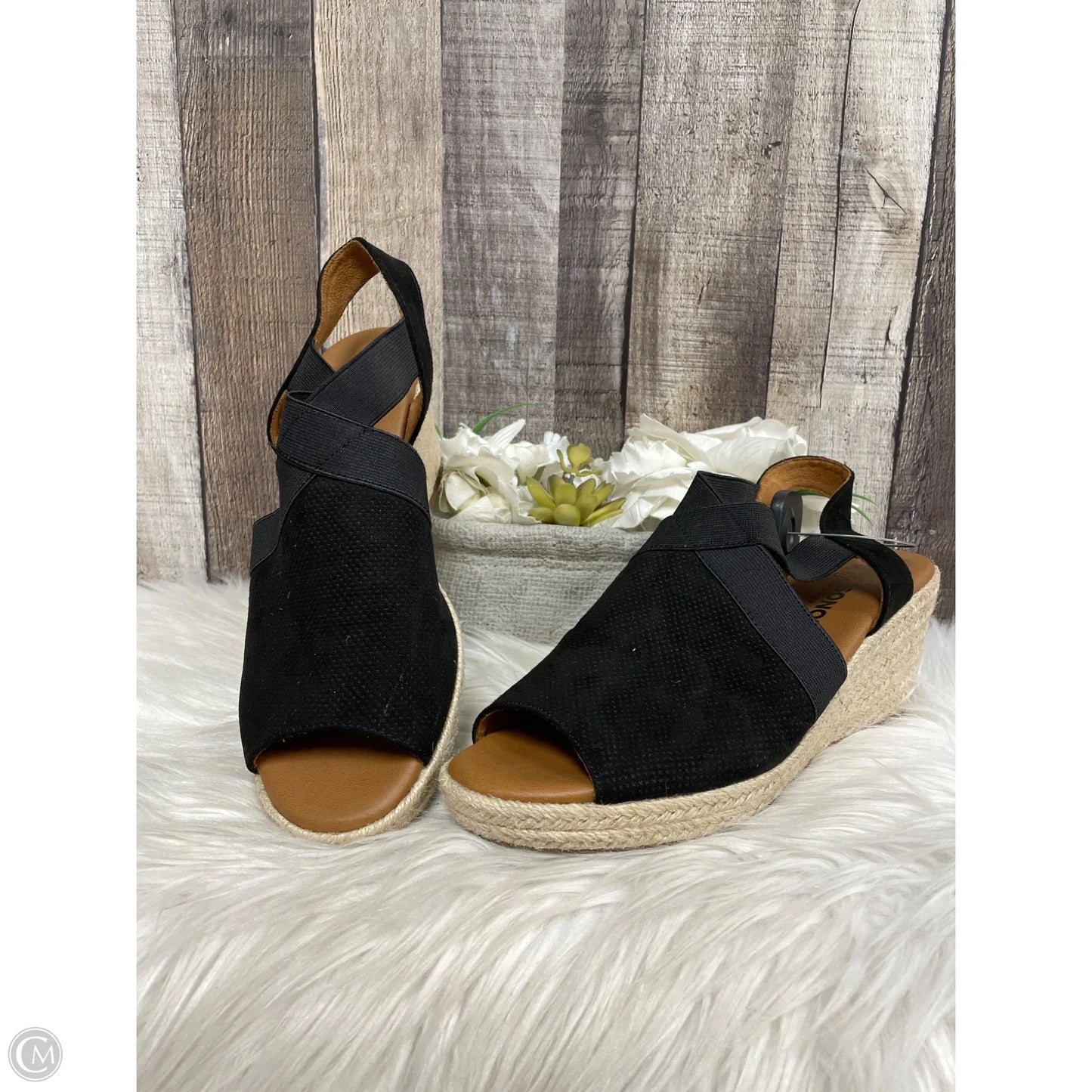 Sandals Heels Wedge By Sonoma In Black, Size: 9