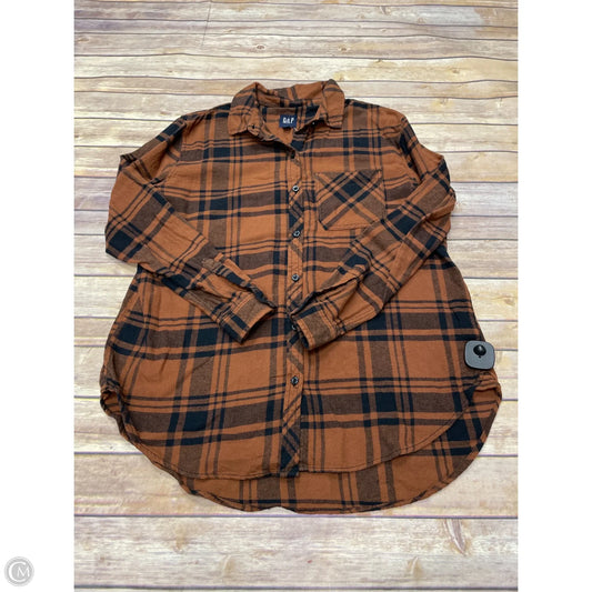 Top Long Sleeve By Gap In Brown, Size: L