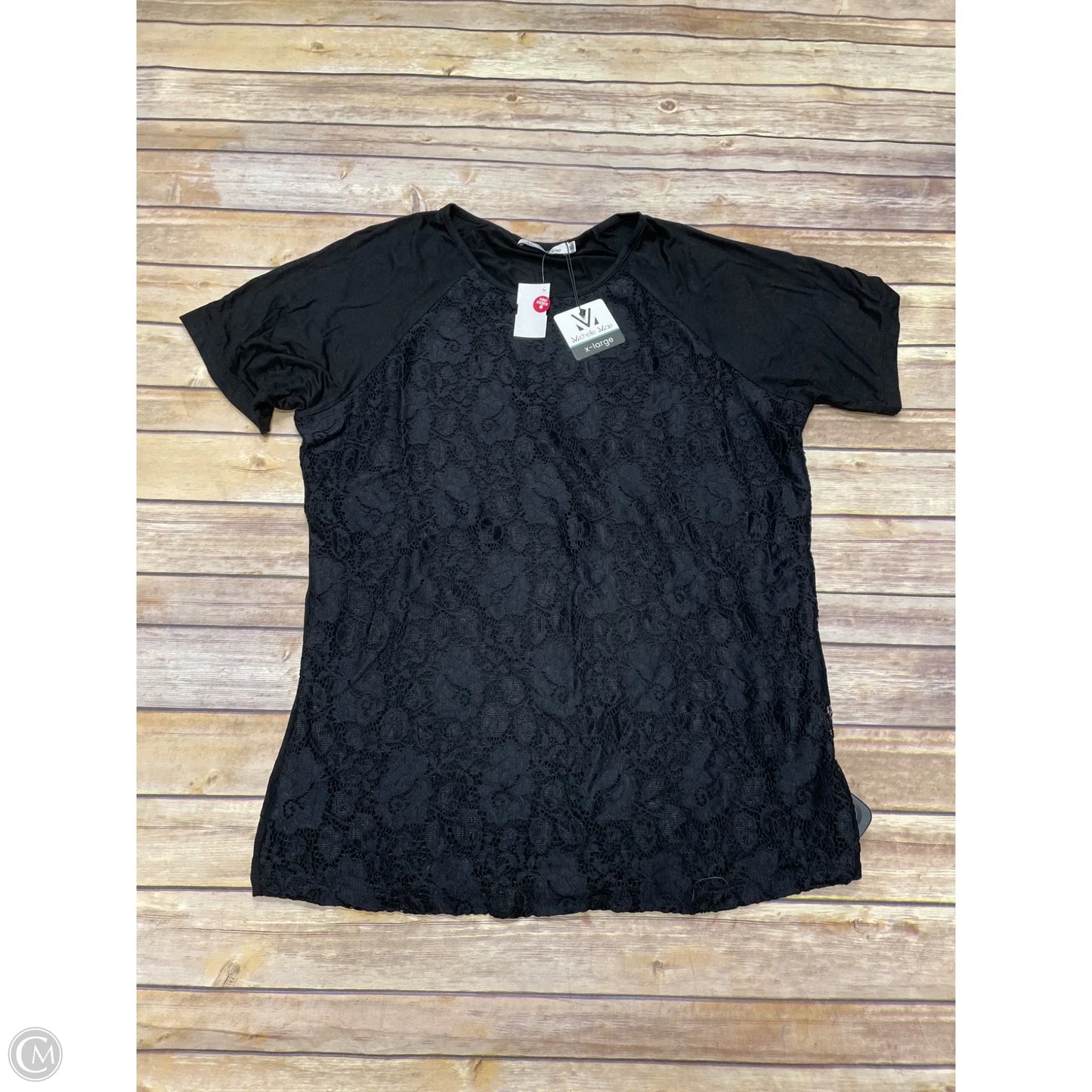 Top Short Sleeve By Cme In Black, Size: Xl