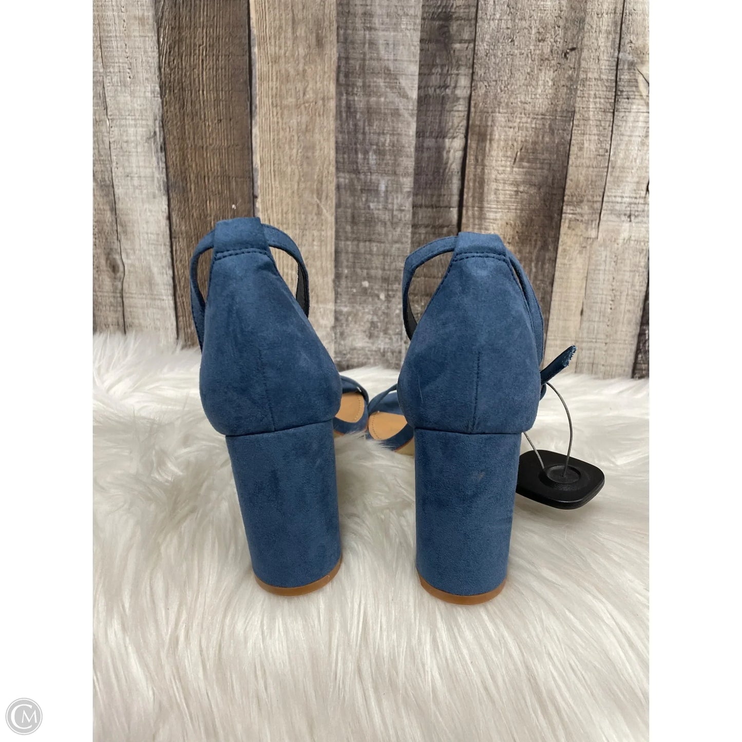 Sandals Heels Block By Justfab In Blue, Size: 9