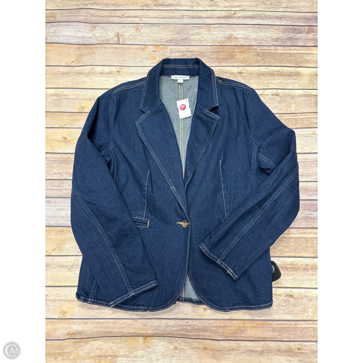 Blazer By Free Assembly In Blue Denim, Size: L