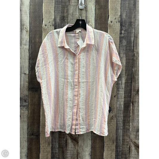 Top Short Sleeve By Eliane Rose In Striped Pattern, Size: S