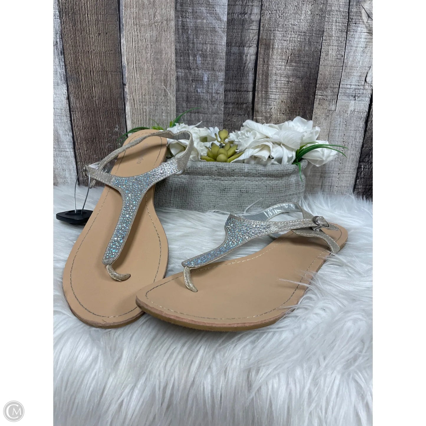 Sandals Flats By Cme In Grey, Size: 11
