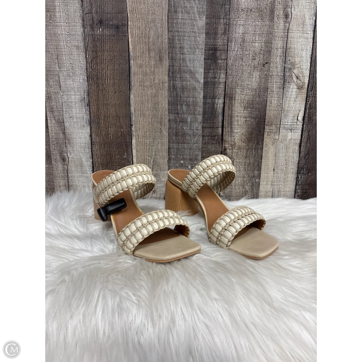 Sandals Heels Block By Universal Thread In Brown, Size: 9
