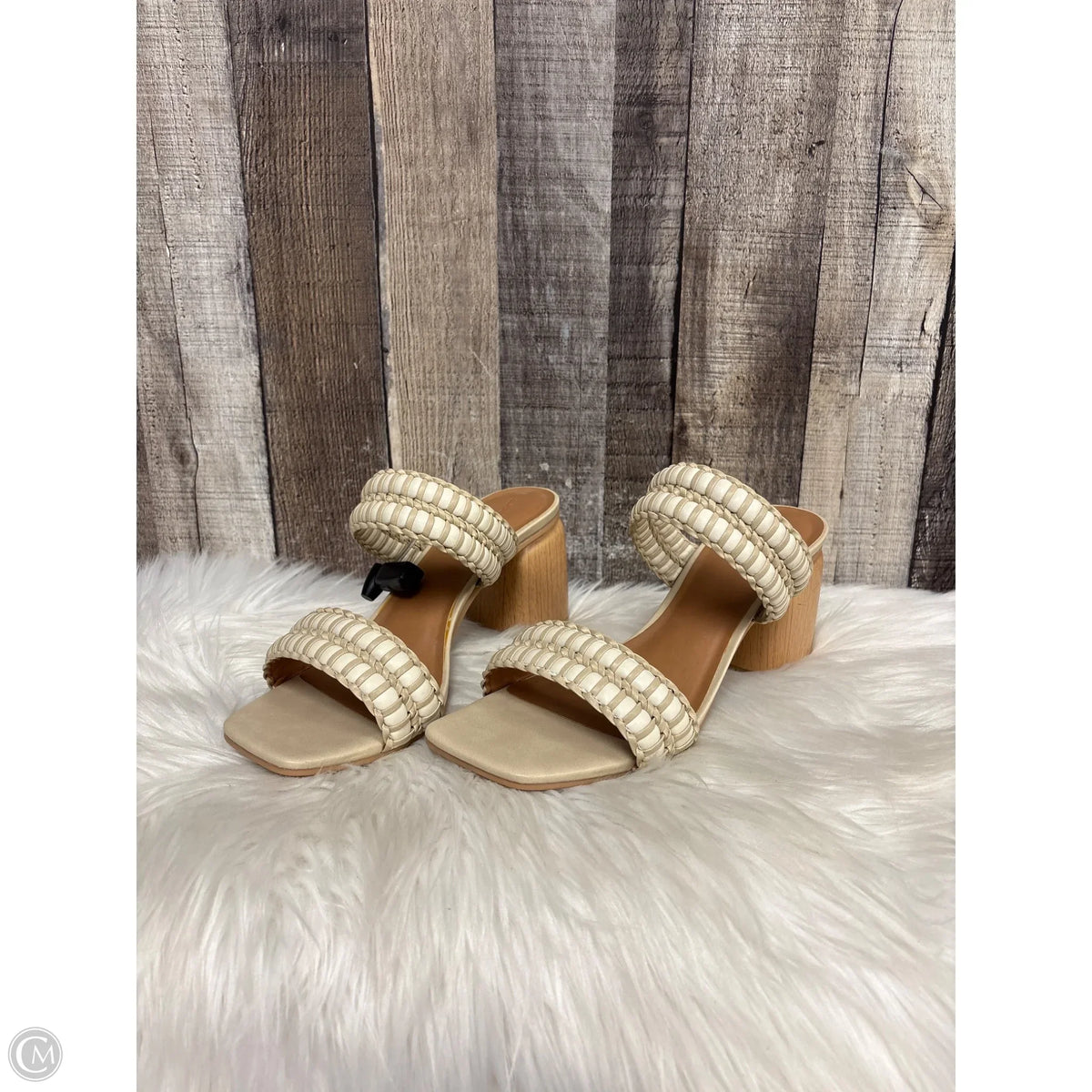 Sandals Heels Block By Universal Thread In Brown, Size: 9