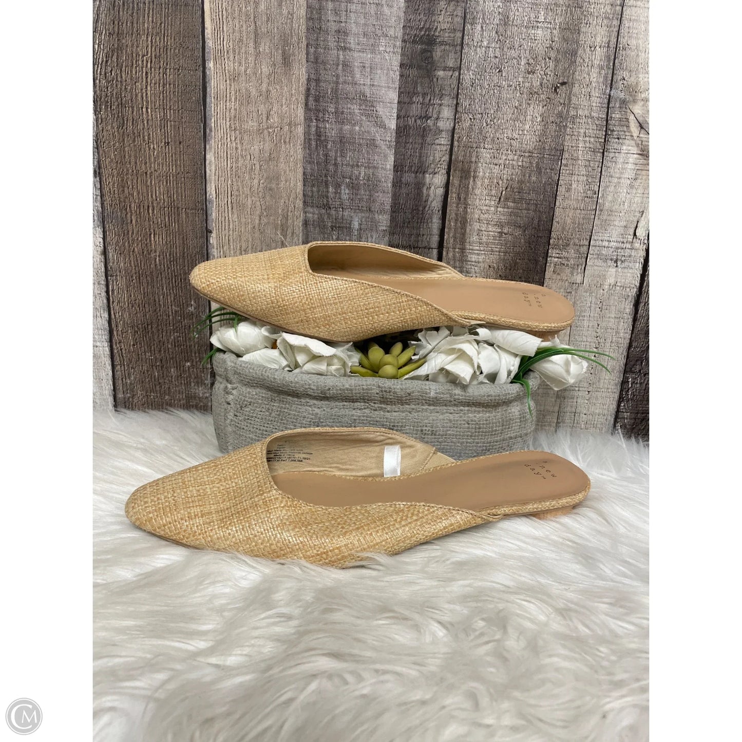Sandals Heels Block By A New Day In Tan, Size: 11