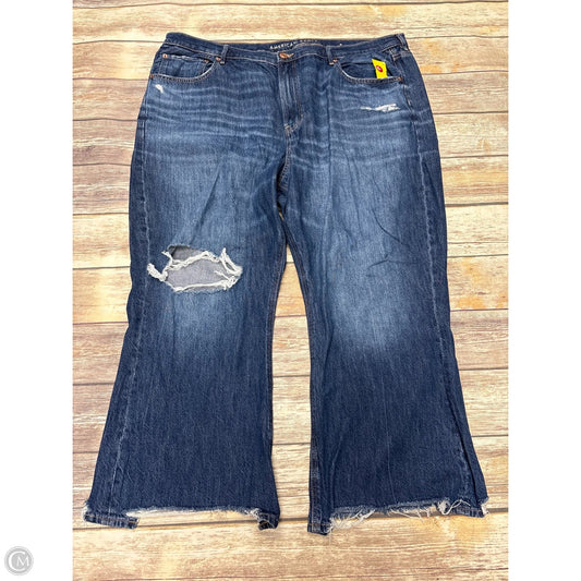 Jeans Straight By American Eagle In Blue Denim, Size: 22