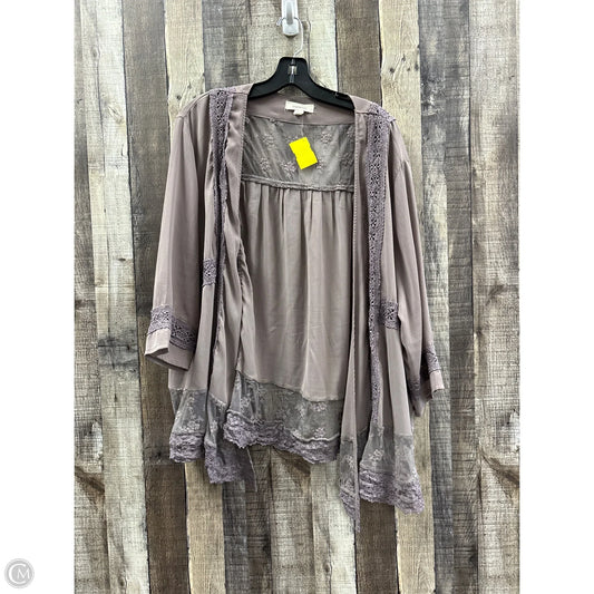 Cardigan By Clothes Mentor In Brown, Size: L