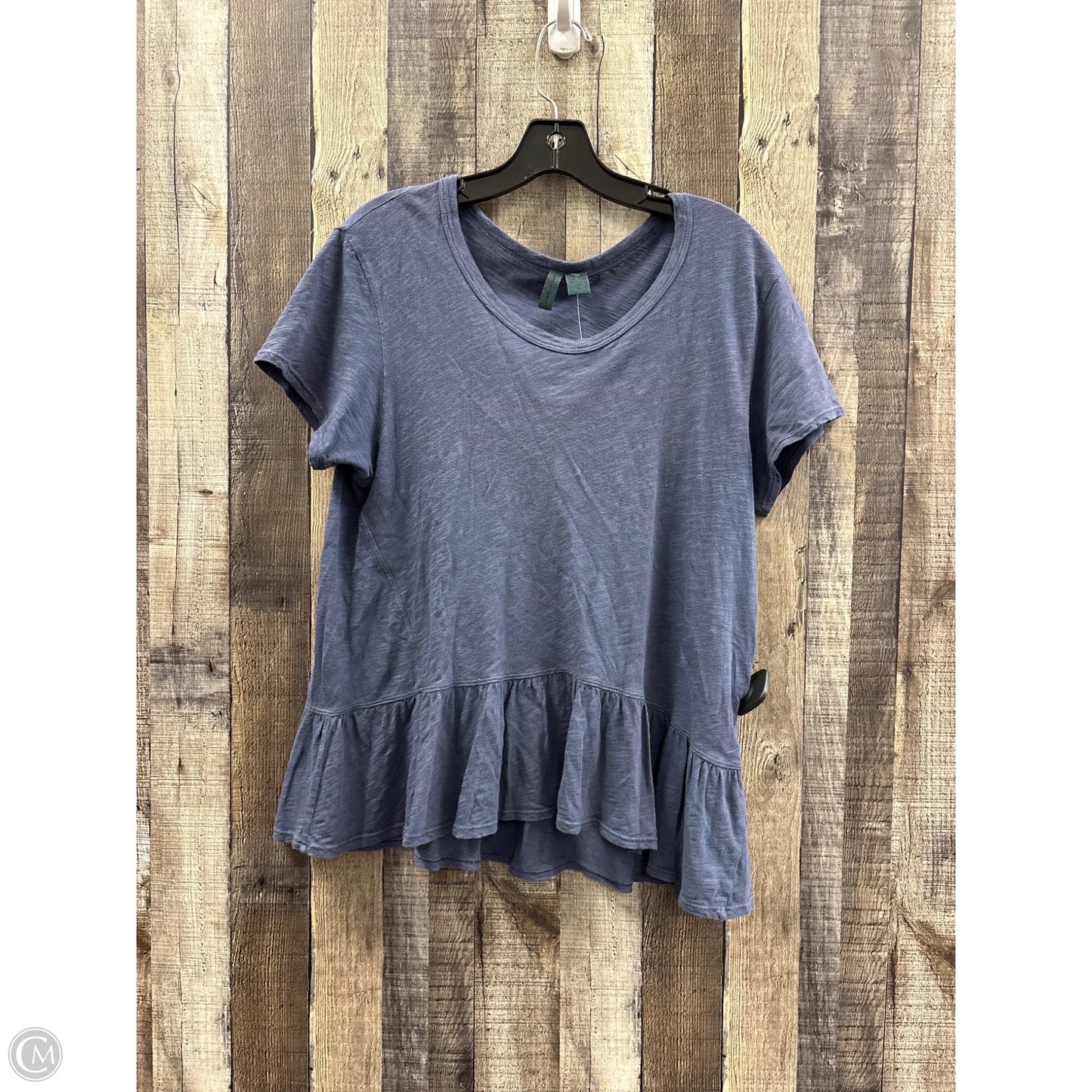 Top Short Sleeve By Left Of Center In Blue, Size: M