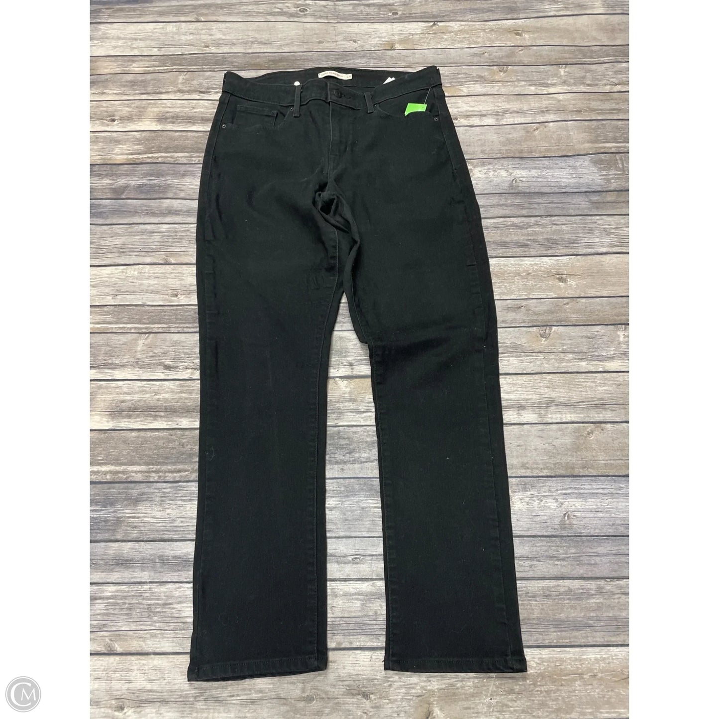 Jeans Straight By Levis In Black, Size: 14
