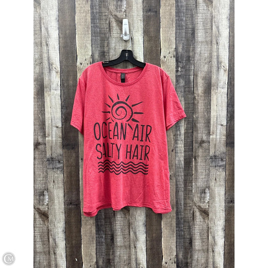 Top Short Sleeve Basic By Cmf In Red, Size: 3x