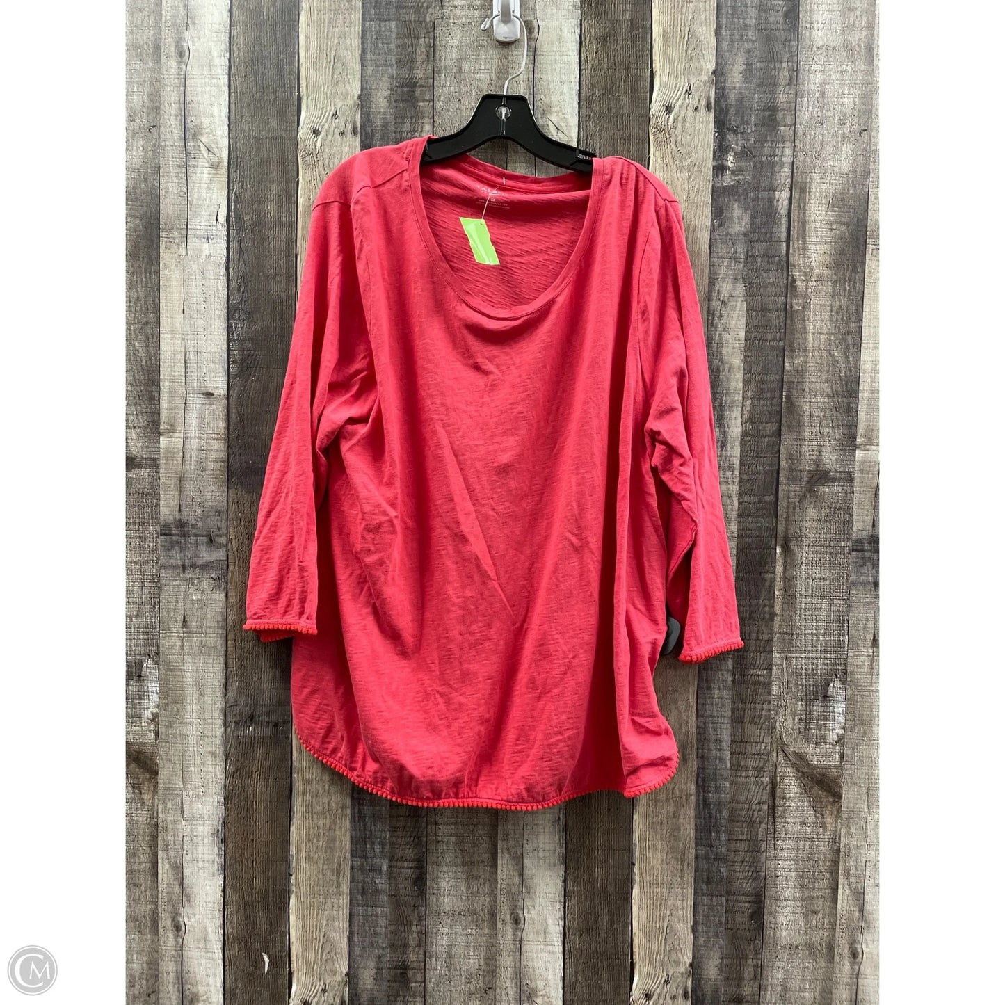 Top 3/4 Sleeve By Talbots In Red, Size: 1x