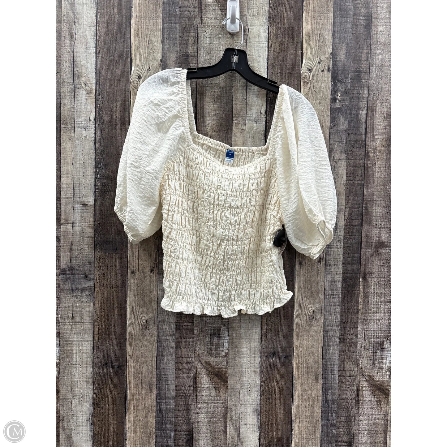 Top Short Sleeve By Old Navy In Cream, Size: M