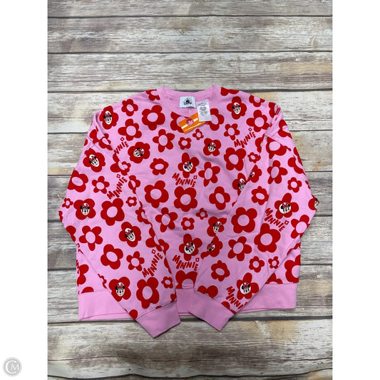 Sweatshirt Crewneck By Disney In Pink, Size: S