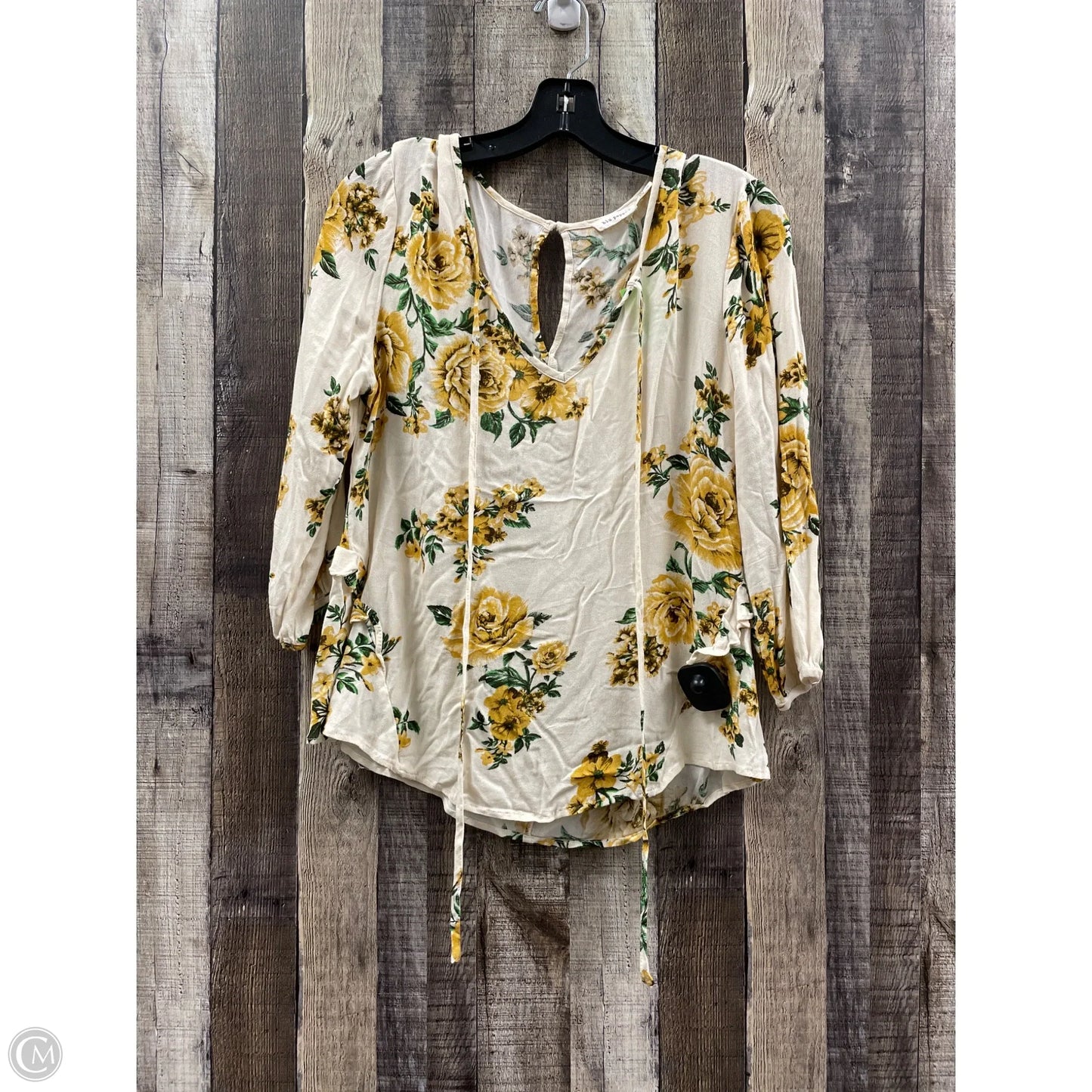 Top Long Sleeve By Blu Pepper In Floral Print, Size: M