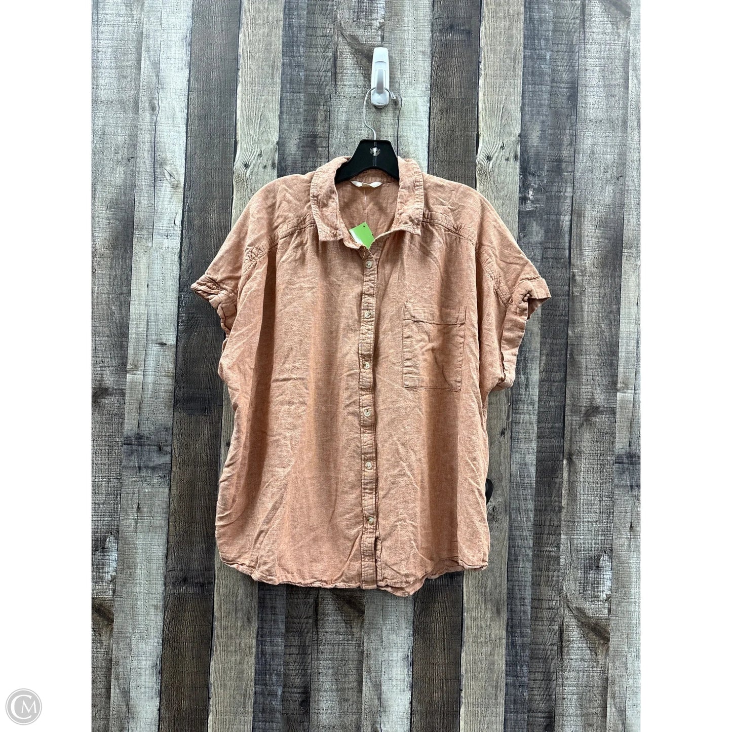 Top Short Sleeve By Terra & Sky In Orange, Size: 2x