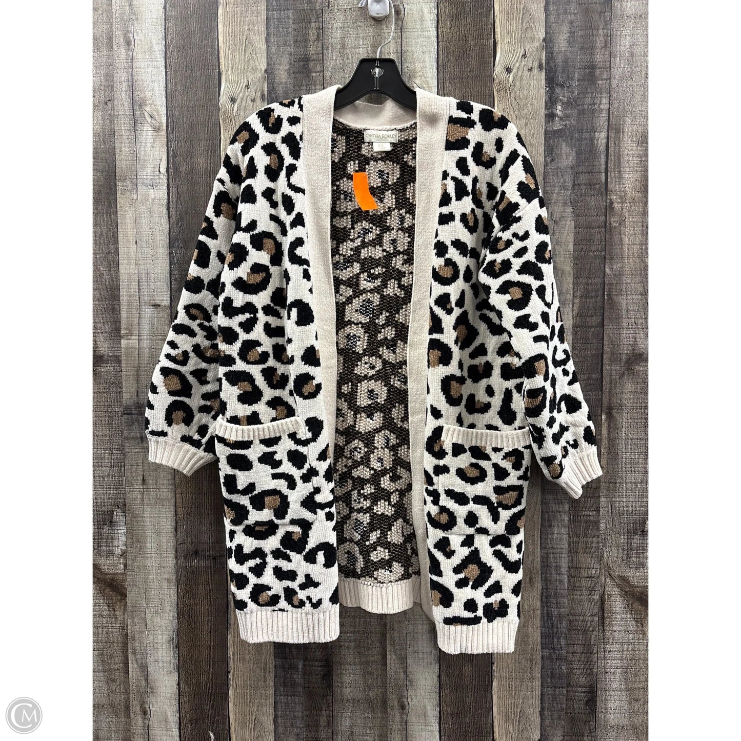 Sweater Cardigan By Cynthia Rowley In Animal Print, Size: Xs