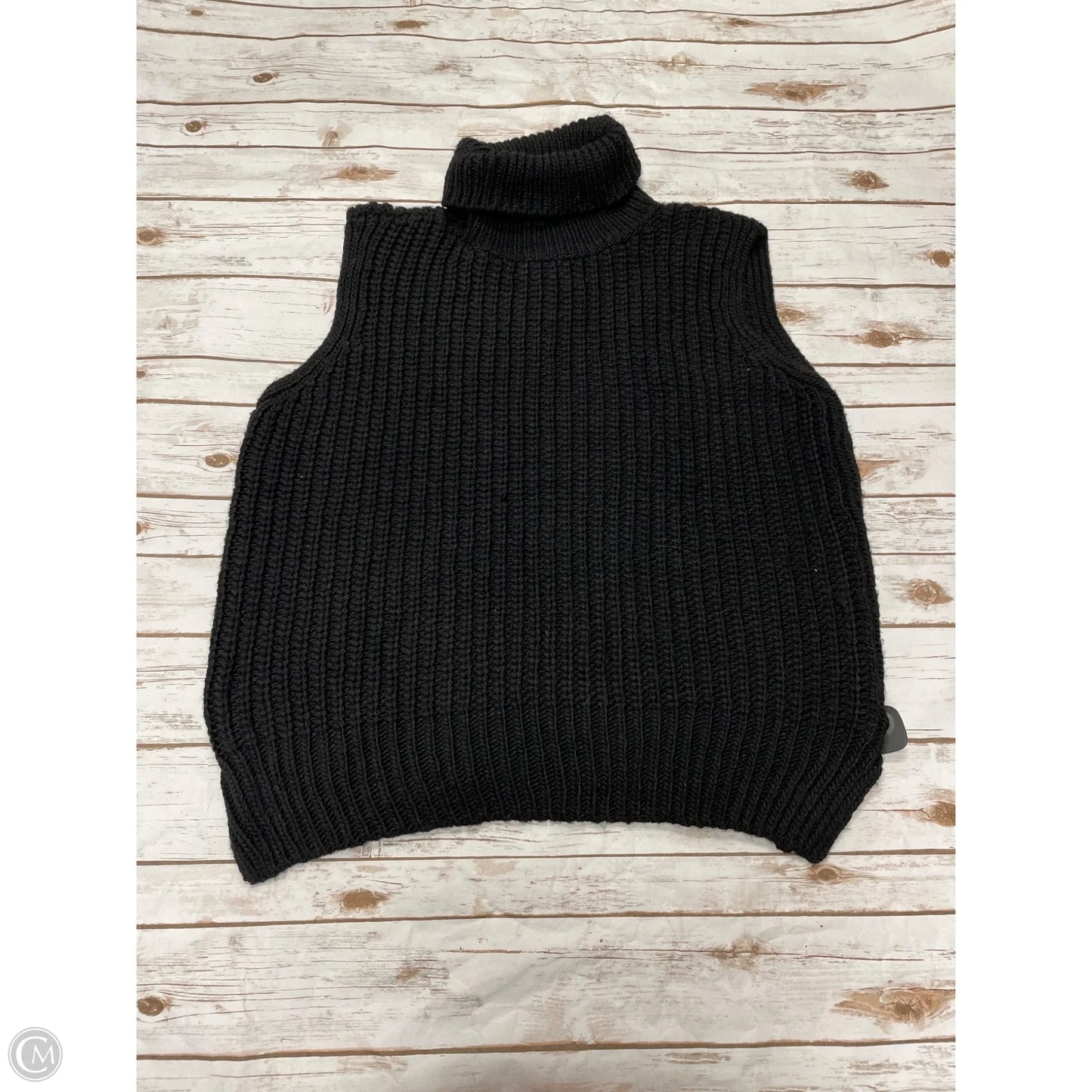 Sweater Short Sleeve By H&m In Black, Size: Xl