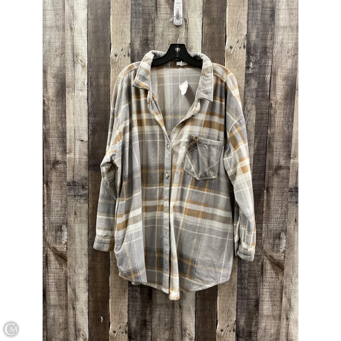 Jacket Shirt By Maurices In Plaid Pattern, Size: 3x