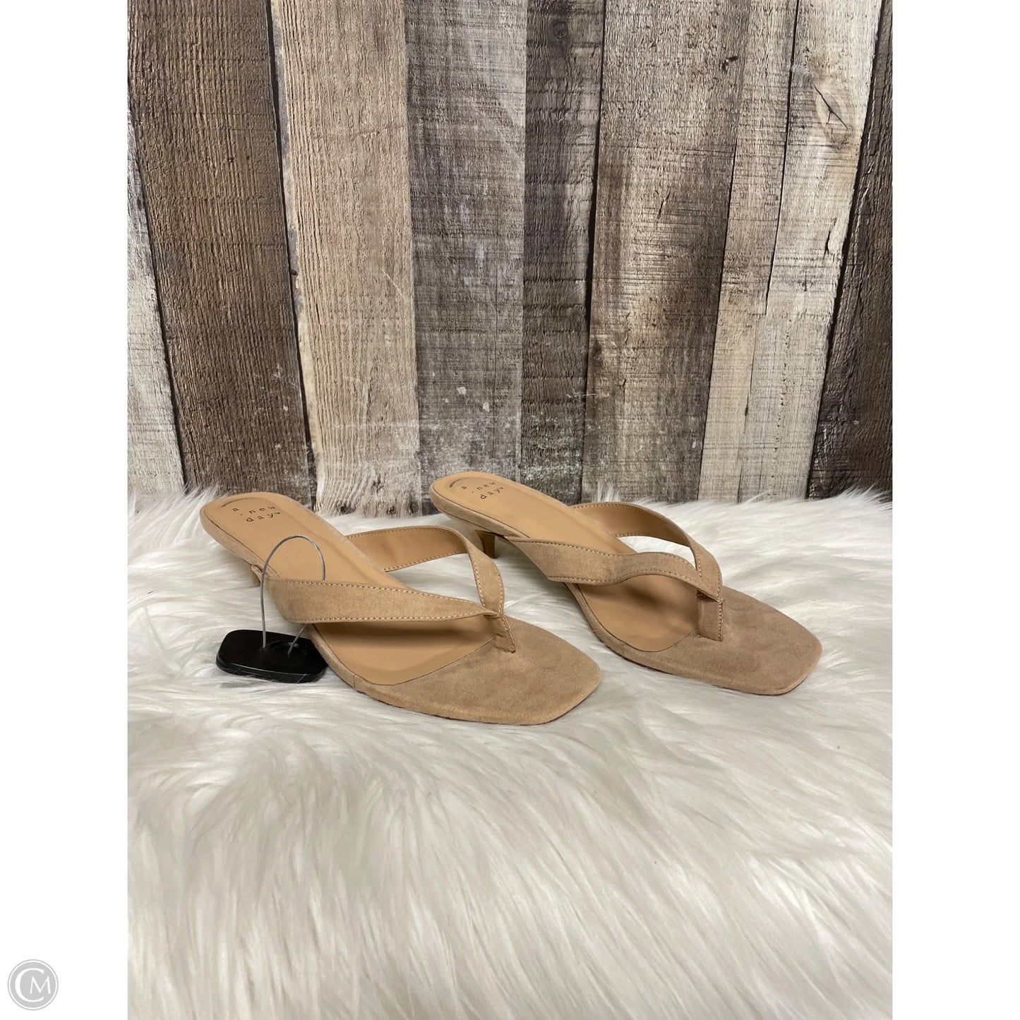 Sandals Heels Kitten By A New Day In Tan, Size: 7