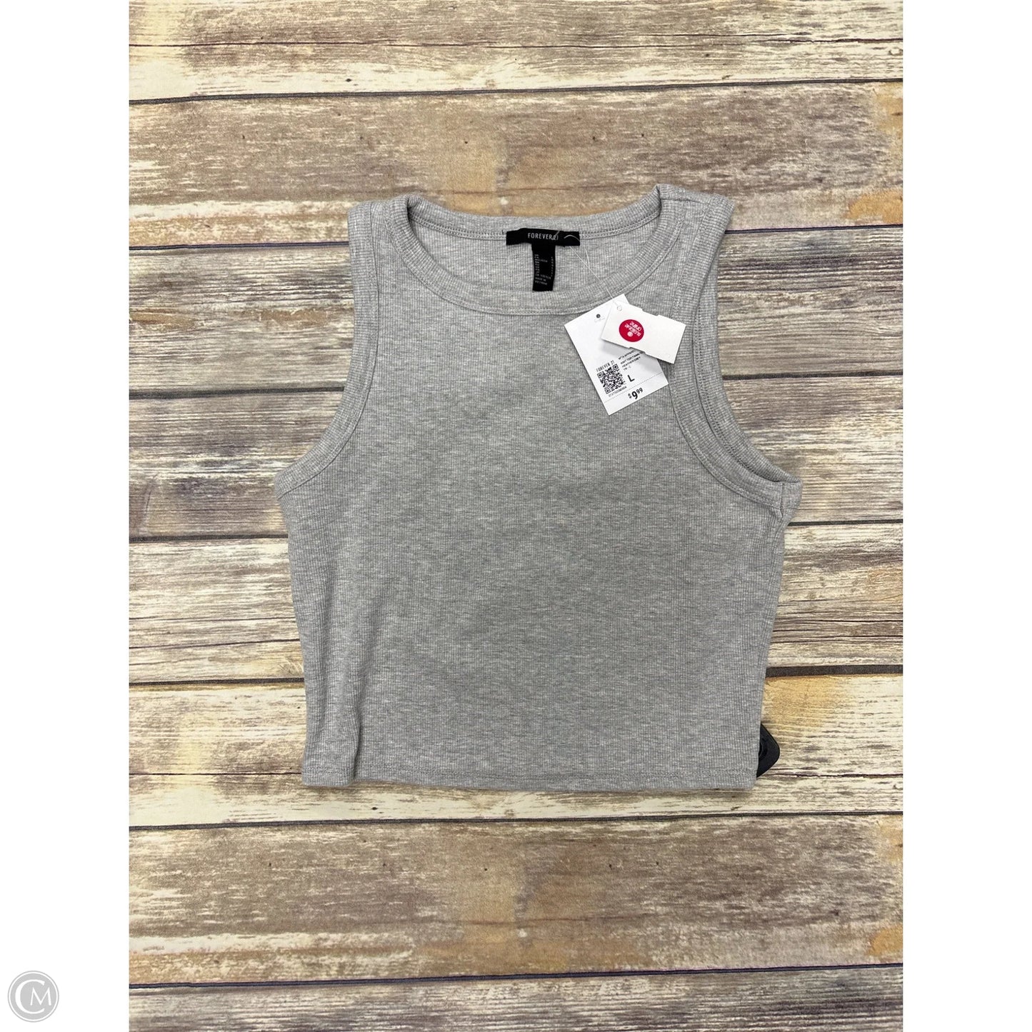 Top Sleeveless Basic By Forever 21 In Grey, Size: L