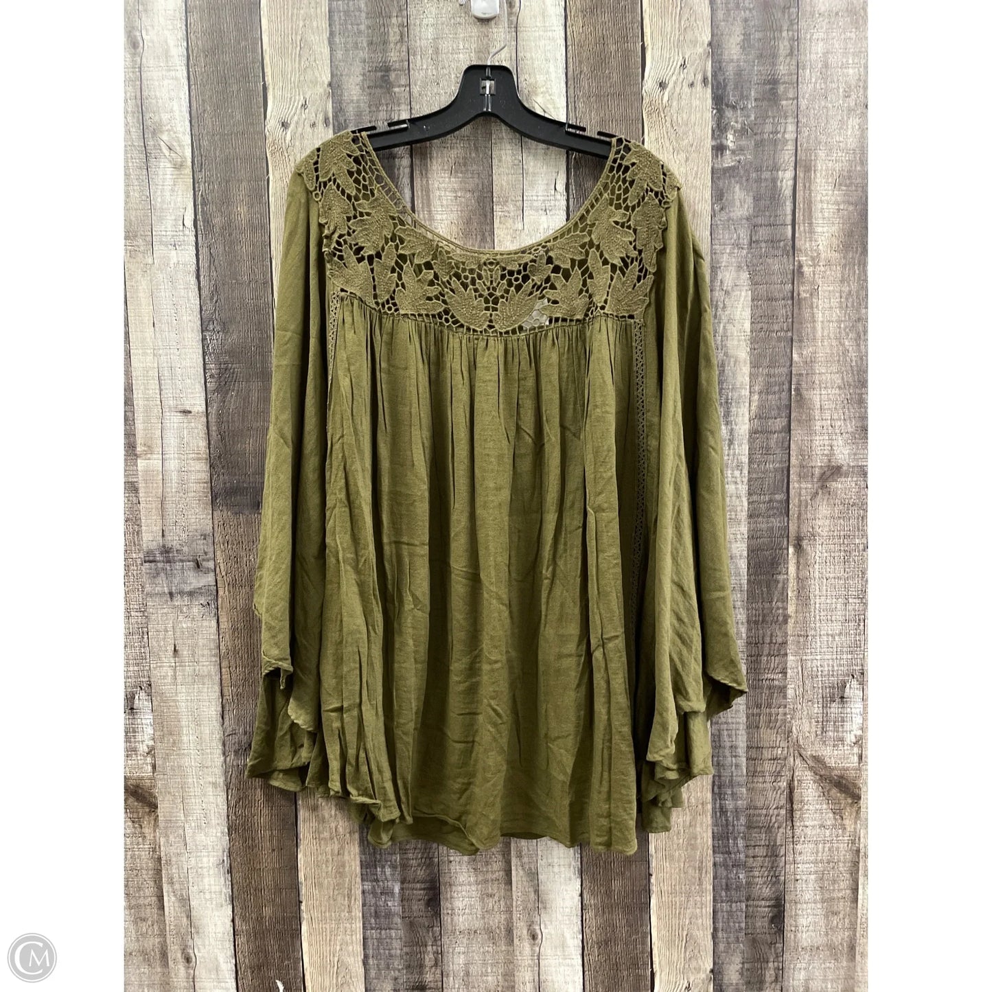 Top Long Sleeve By Lane Bryant In Green, Size: 4x