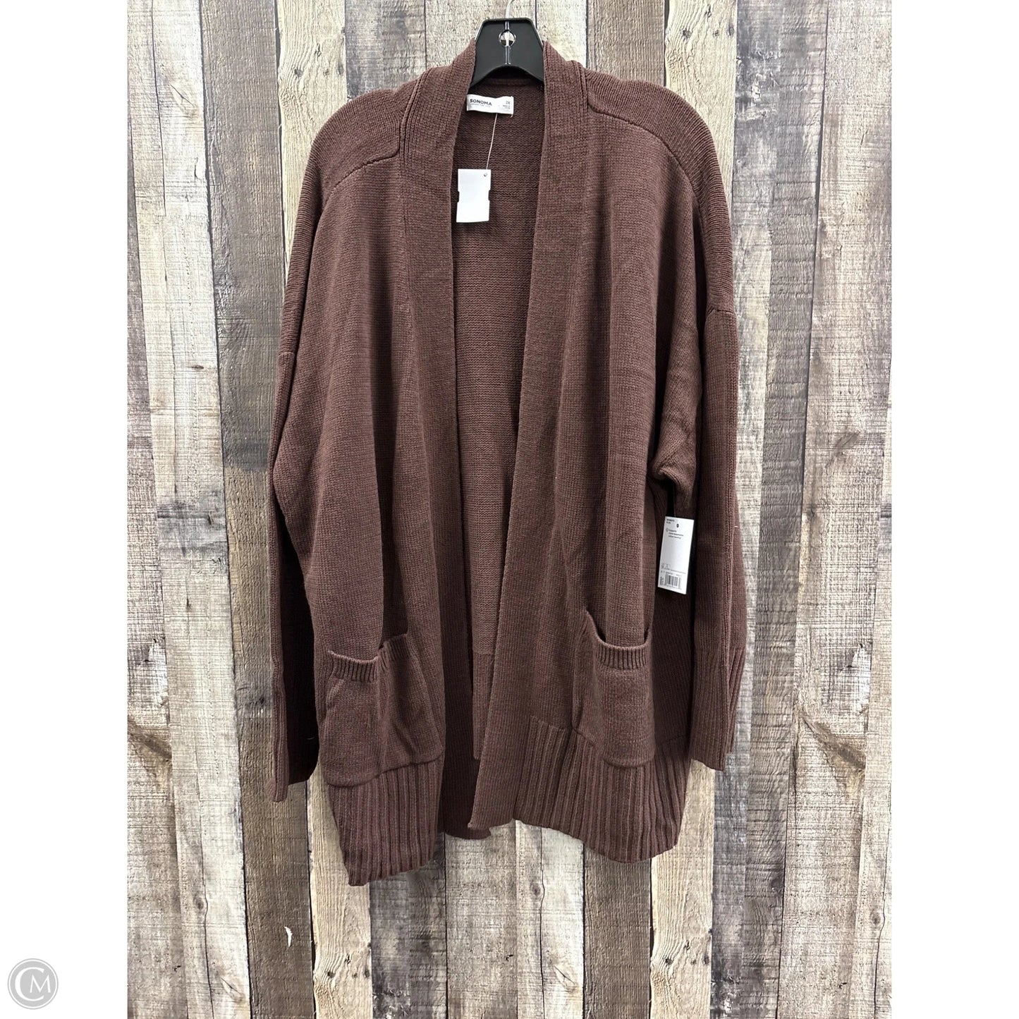 Sweater Cardigan By Sonoma In Brown, Size: 2x