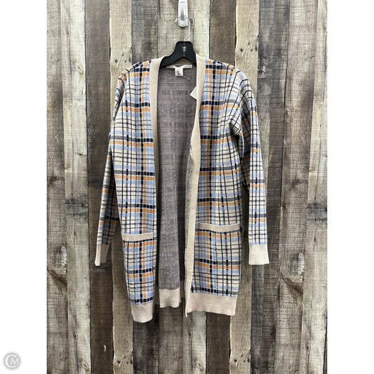 Sweater Cardigan By Max Studio In Plaid Pattern, Size: M