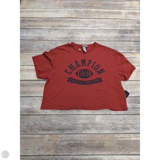 Top Short Sleeve By Champion In Red, Size: S