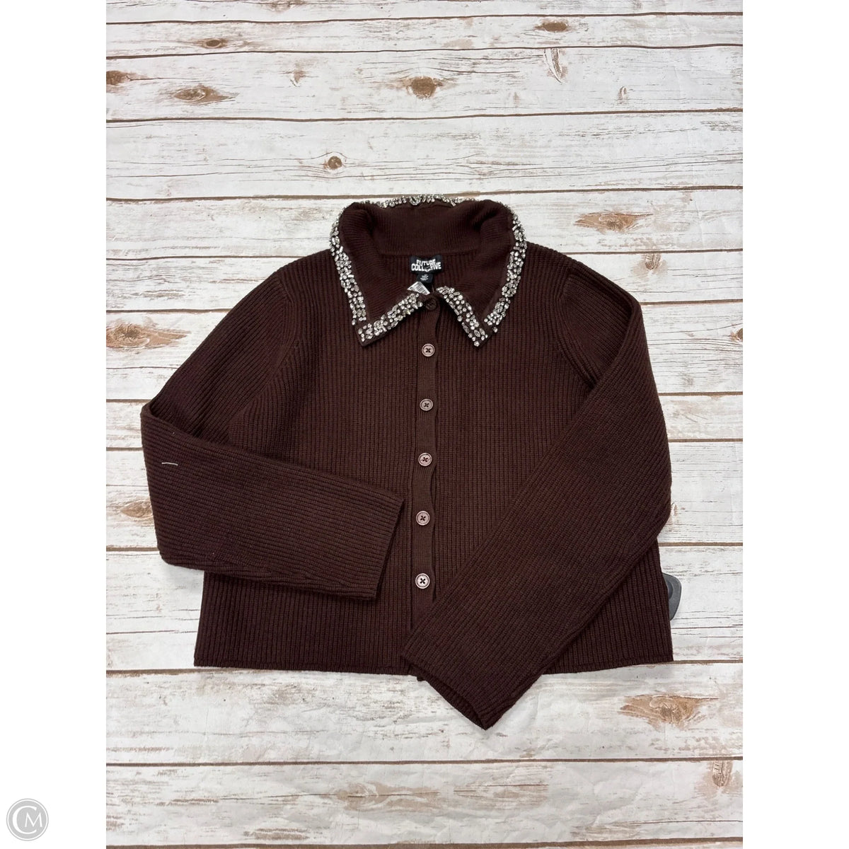 Sweater Cardigan By Future Collective In Brown, Size: M