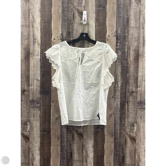 Top Short Sleeve By Nine West In White, Size: L