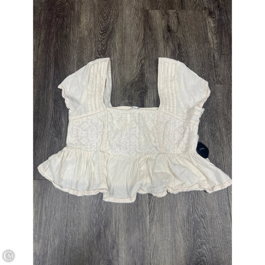 Top Short Sleeve By American Eagle In Cream, Size: S