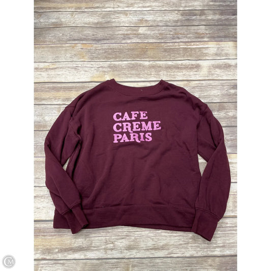 Sweatshirt Crewneck By Loft In Maroon, Size: M