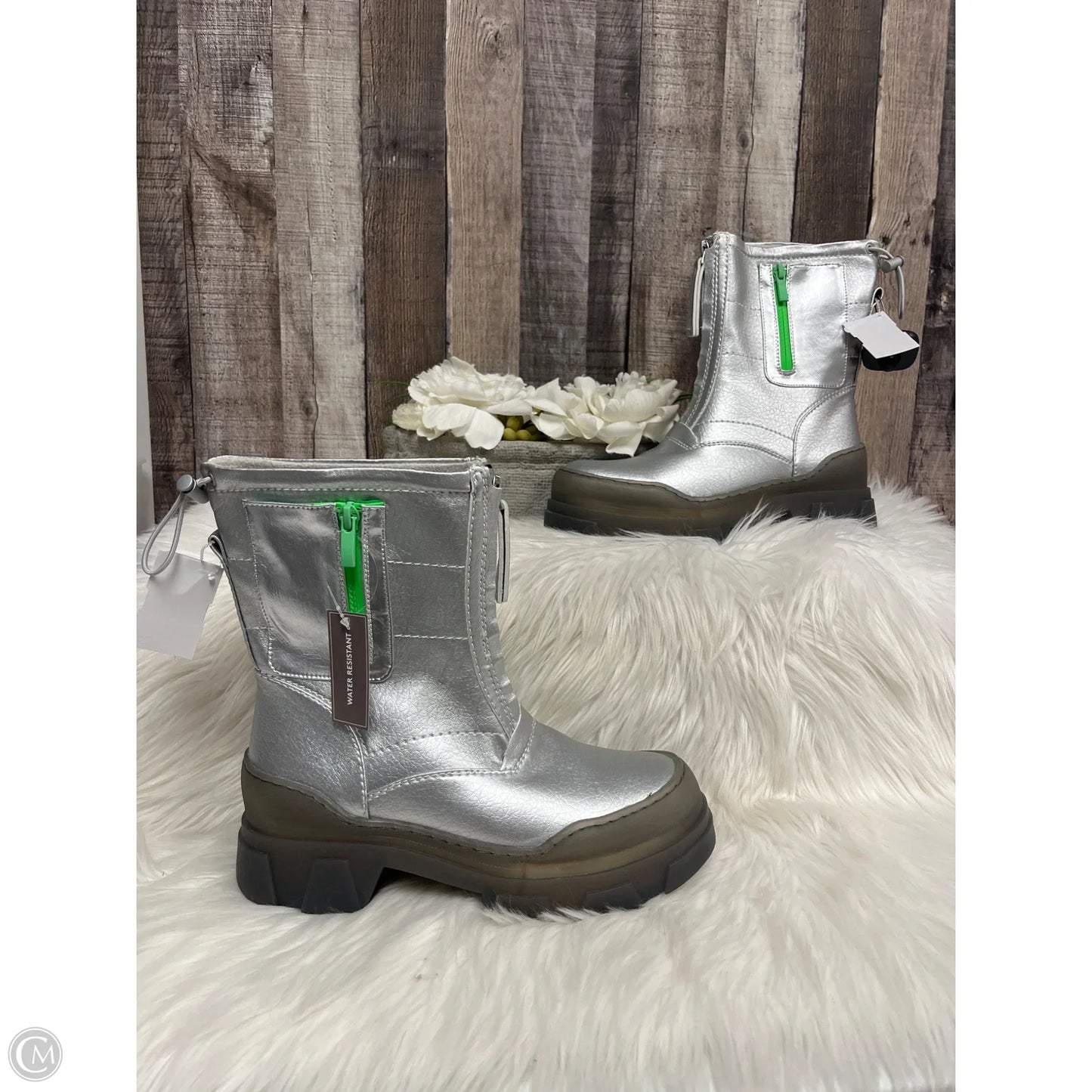 Boots Rain By Franco Sarto In Silver, Size: 8