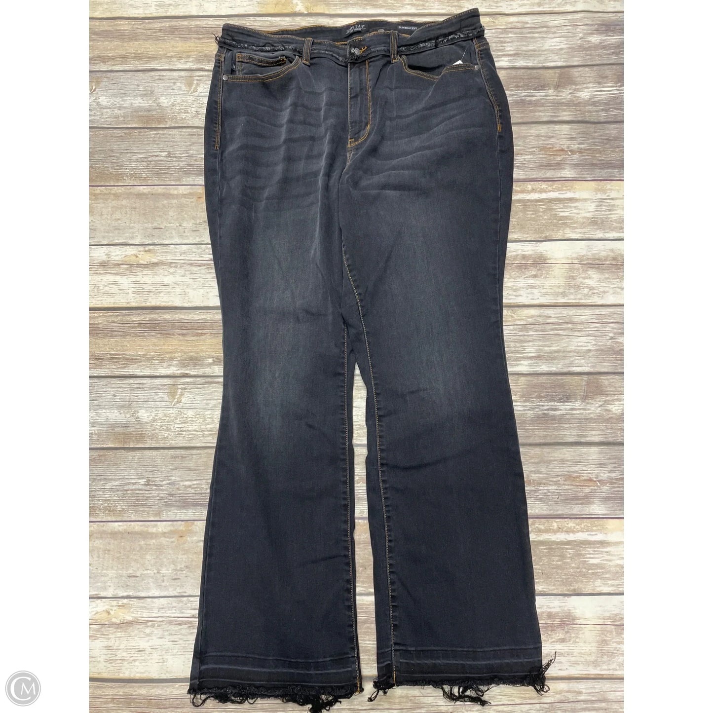 Jeans Straight By Judy Blue In Black Denim, Size: 20