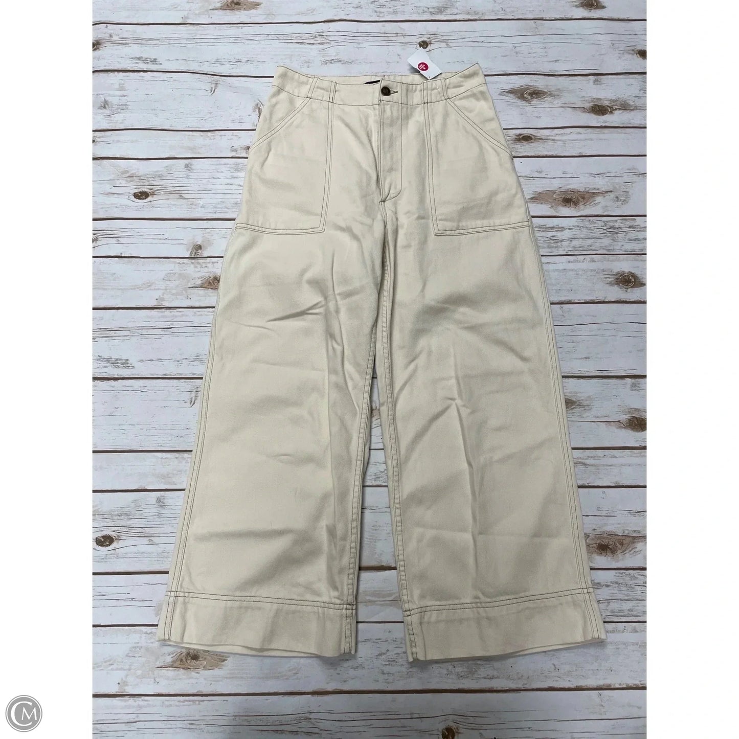 Pants Cropped By Abercrombie And Fitch In Ivory, Size: S