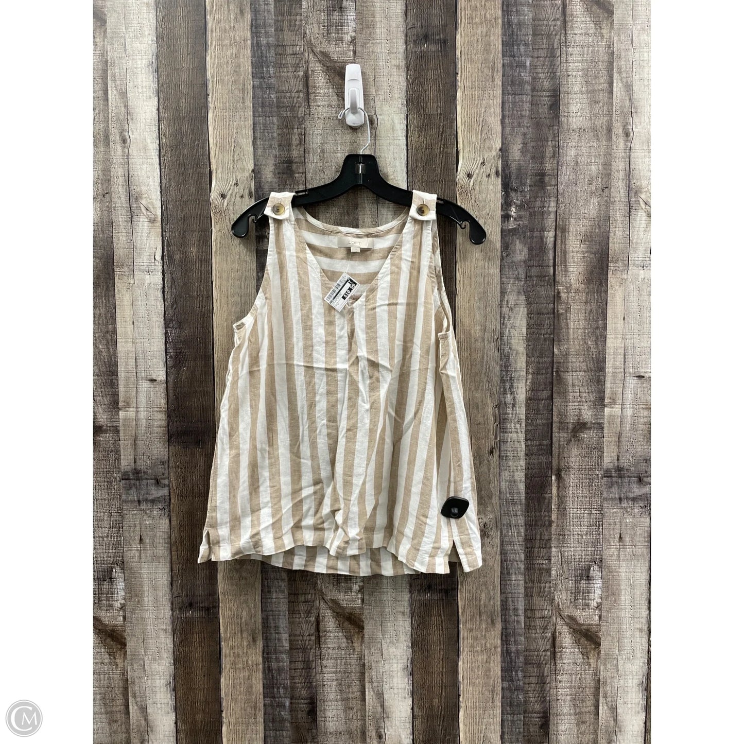 Top Sleeveless By Loft In Striped Pattern, Size: S