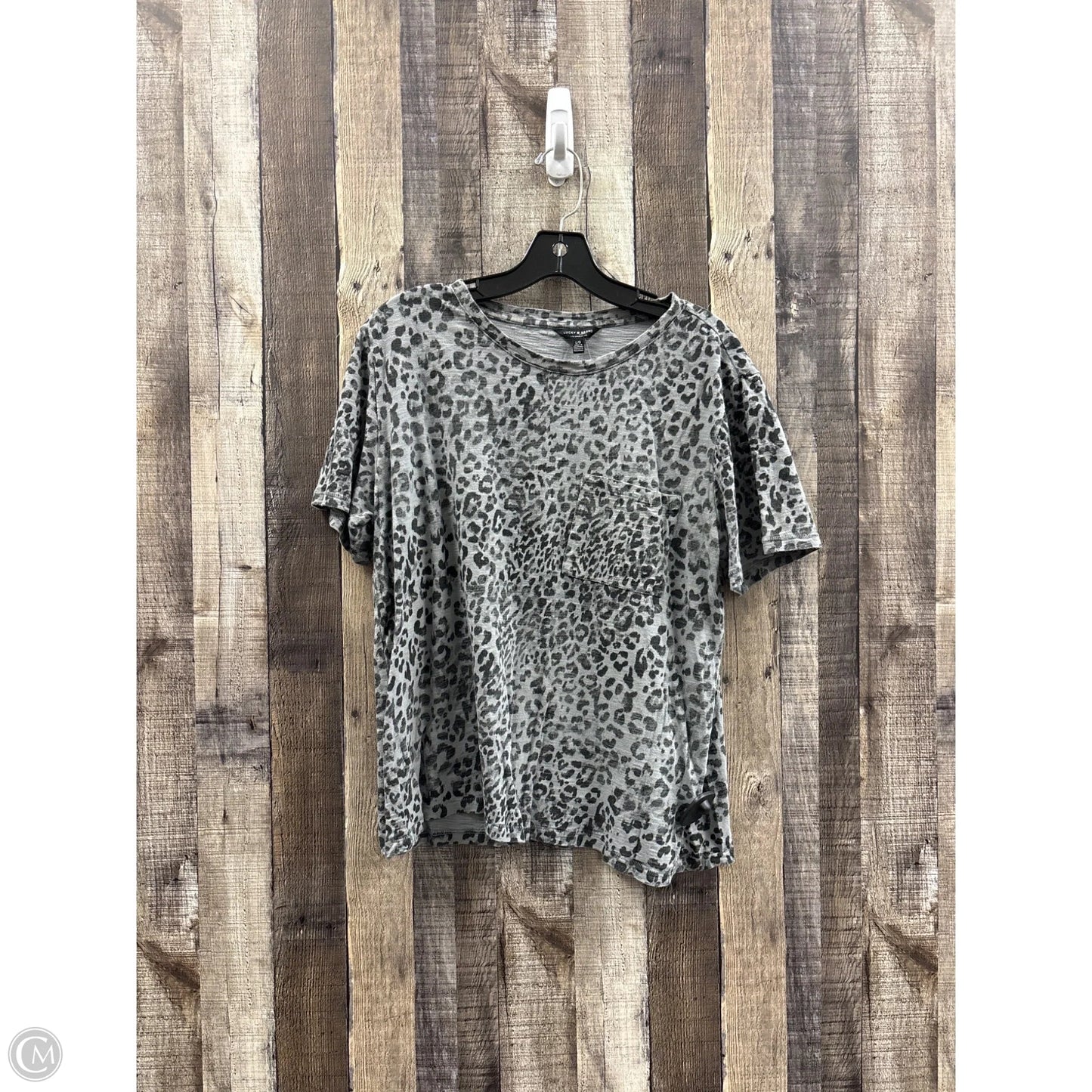 Top Short Sleeve By Lucky Brand In Camouflage Print, Size: L