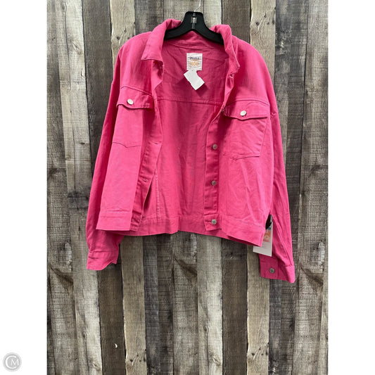 Jacket Denim By Cme In Pink Denim, Size: Xl