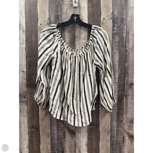Top Long Sleeve By Bill Blass In Striped Pattern, Size: L