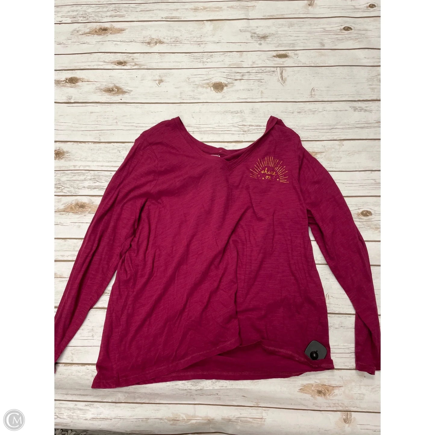 Top Long Sleeve Basic By Sonoma In Maroon, Size: Xxl