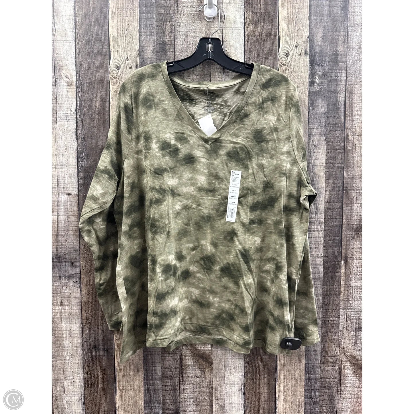 Top Long Sleeve Basic By Sonoma In Camouflage Print, Size: Xxl